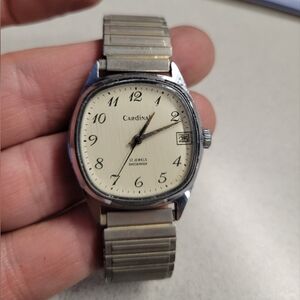 Men's 1970s Cardinal mechanical watch, tv case